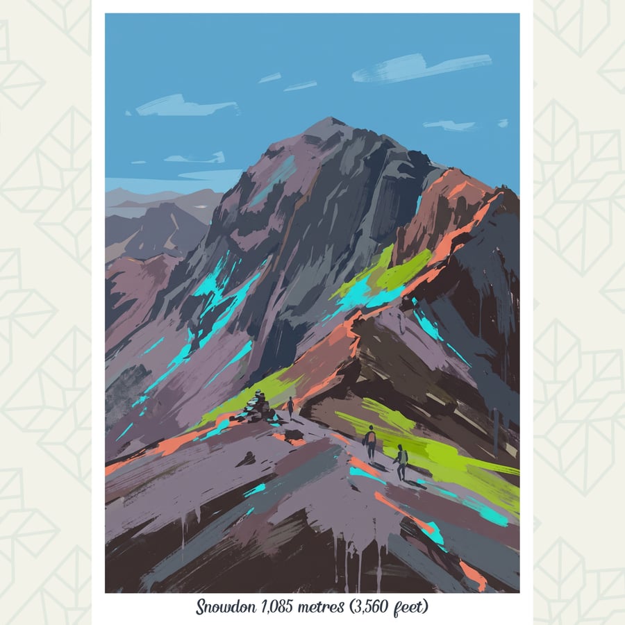 Snowdon Art Print – A2 Unframed