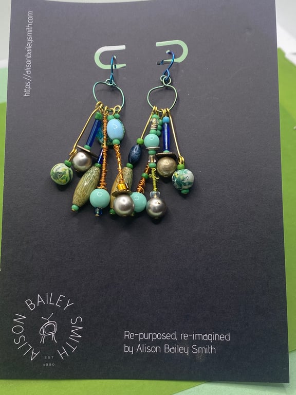 5 strand dangle earrings