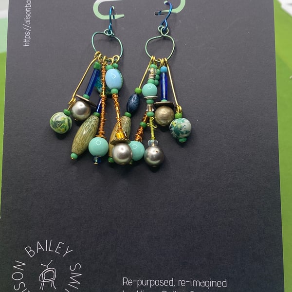 5 strand dangle earrings