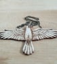Pyrography crow wooden pendant - Image 3