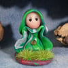Tiny Meadow Gnome on grassy tableau OOAK Sculpt by Ann Galvin