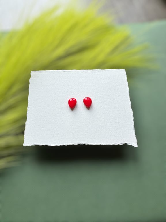 Red Polymer Clay Organic Micro Studs 