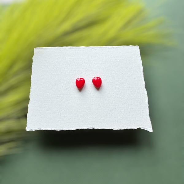 Red Polymer Clay Organic Micro Studs 
