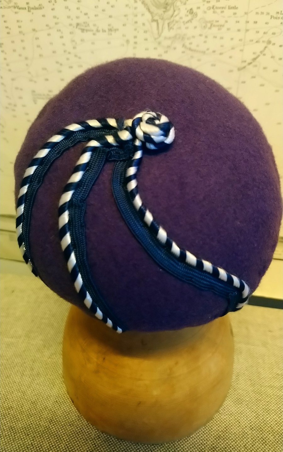 Royal Purple Button Beret