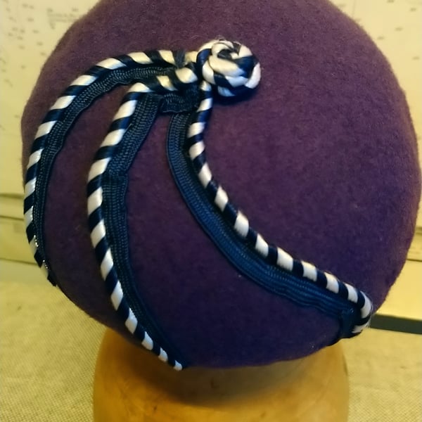 Royal Purple Button Beret