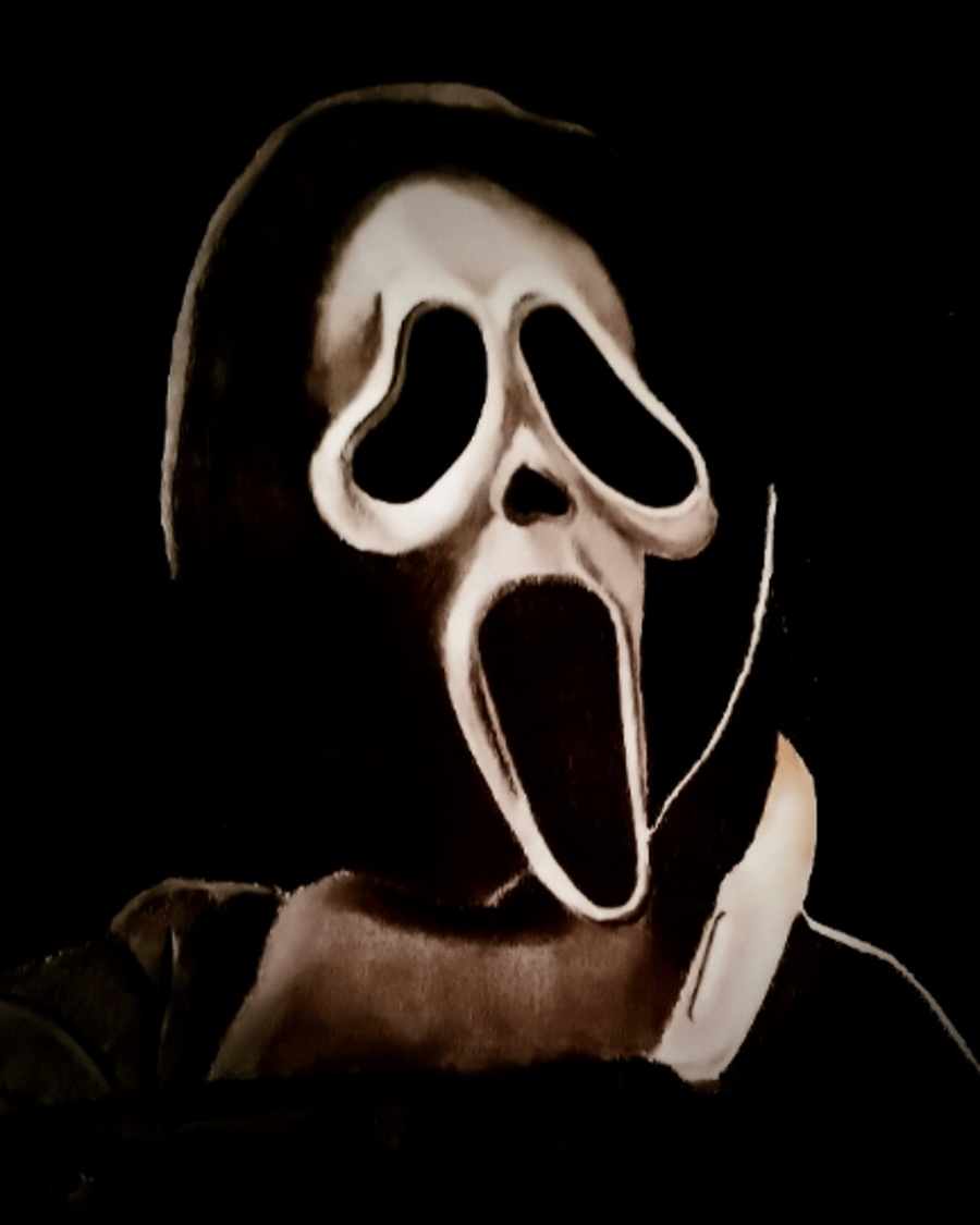 A3 printed portrait of Ghostface - Scream