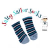 Salty Sailor Socks - Navy, Sky Blue and Cream Stripes
