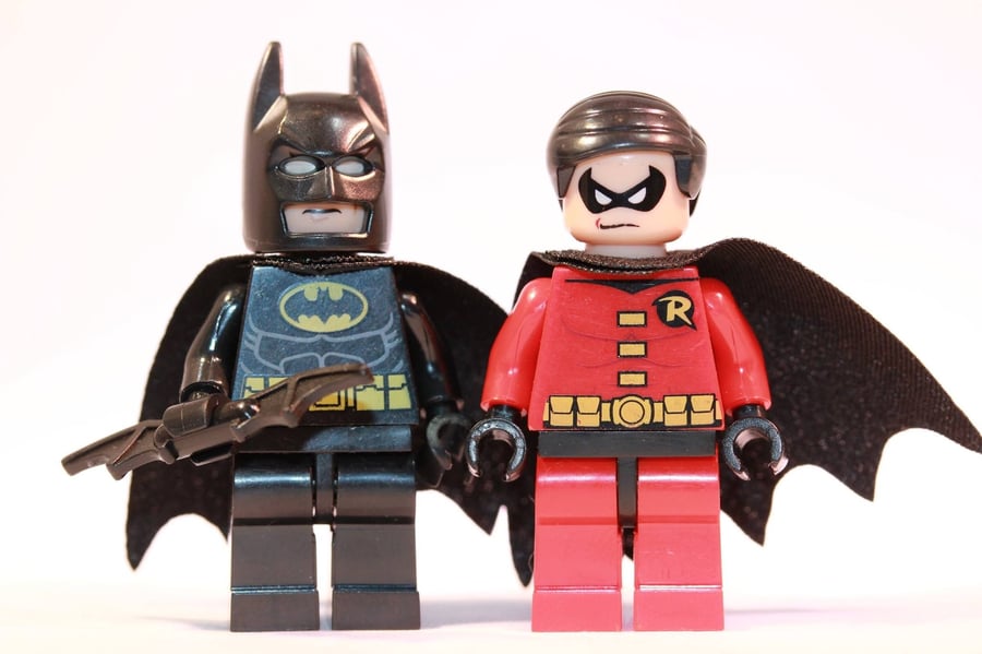 LEGO DYNAMIC DUO - PORTRAIT PRINT OF BATMAN AND ROBIN - 8 x 6