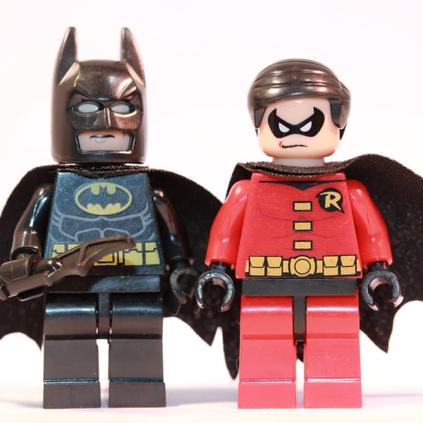 LEGO DYNAMIC DUO - PORTRAIT PRINT OF BATMAN AND ROBIN - 8 x 6