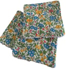 Reusable Towelling Face Wipes.  Ditsy Floral Liberty Fabric.