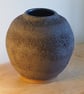 Dark charcoal lava texture vase, moon jar, handmade pottery - Image 3