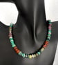 Silver and gemstone bead necklace bright summer accessory  - Image 3