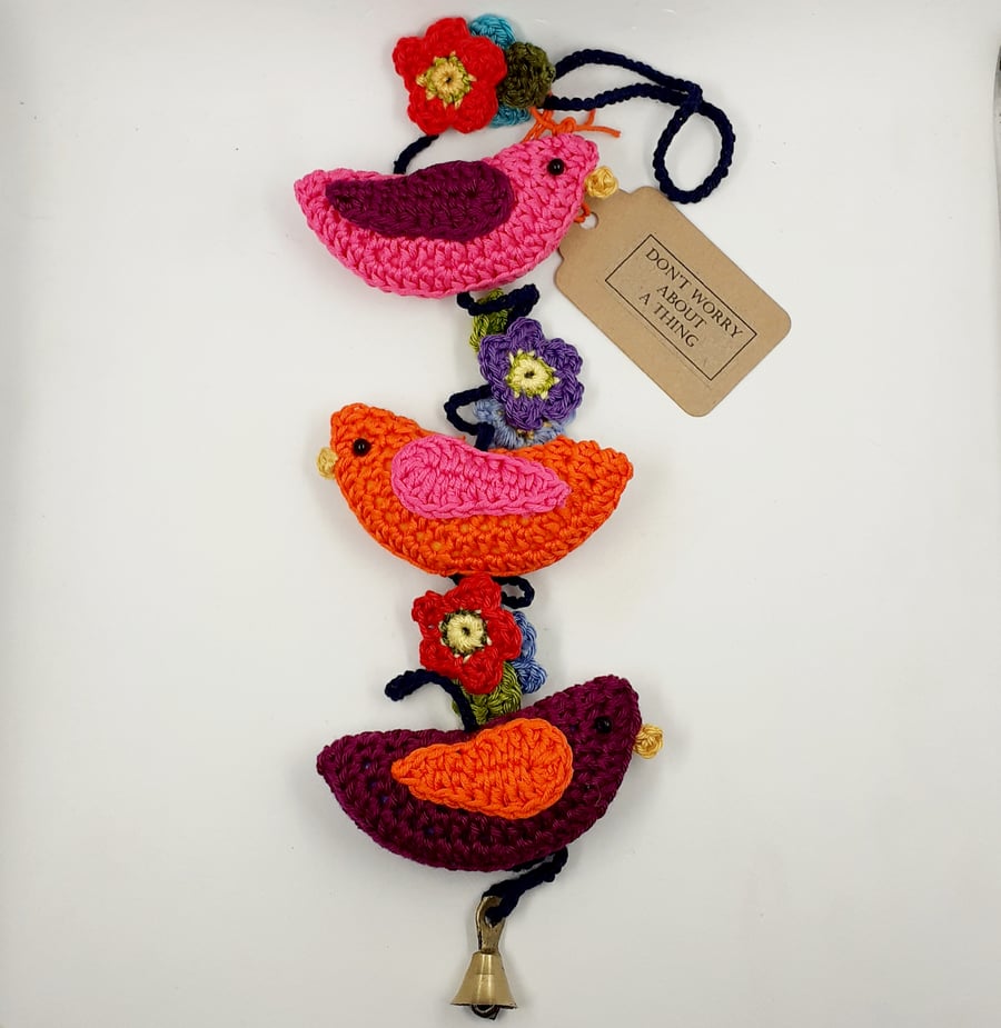Crochet 'Three Little Birds' Hanging Decoration 