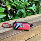 Repurposed Dog Poo Bag Holder - Made From Swimming Toy - Abstract - Red Green