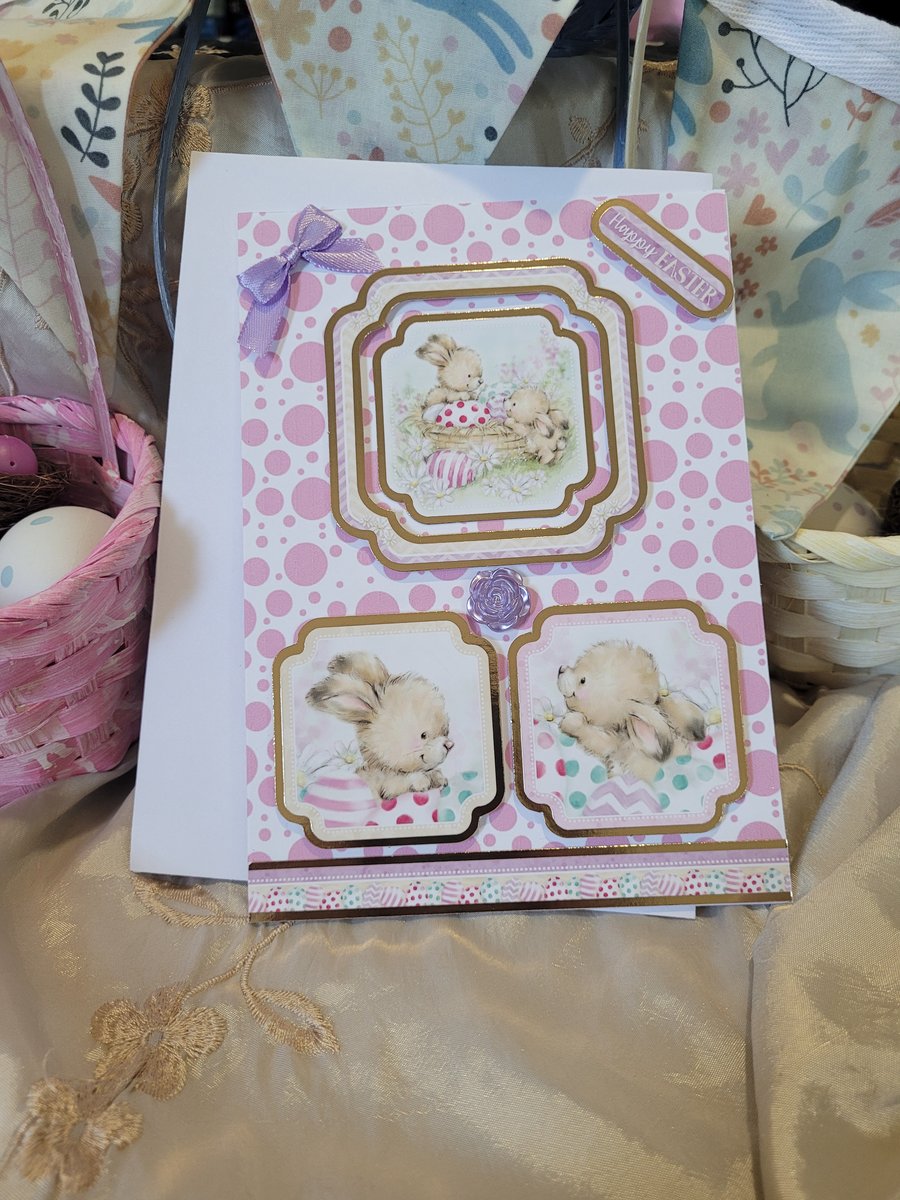 Easter Greeting Card - Cute Bunnies