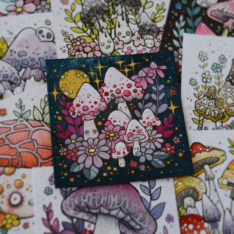 mushroom month - day 21 - original twinchie illustration