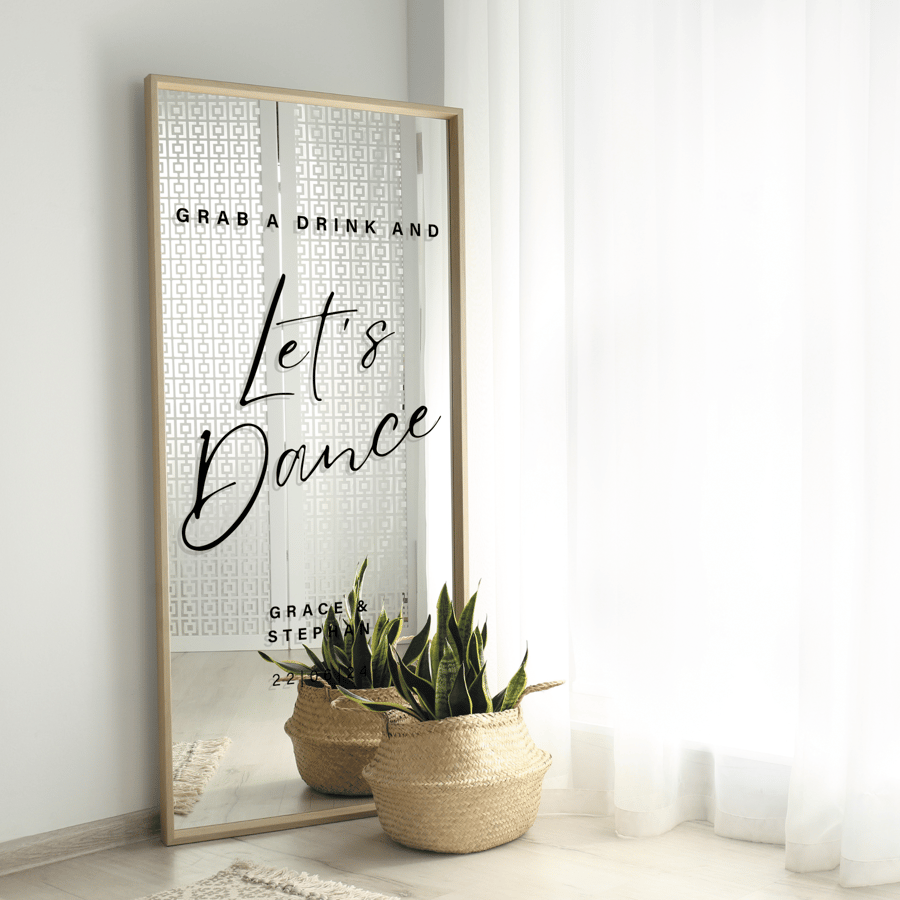 Let's Dance - Wedding Sticker: Personalised Decal Wedding Sign Or Mirror