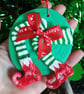 Elf legs Christmas tree decoration, made from air dry clay - Folksy