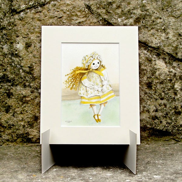 Doll Small Original Watercolour Painting