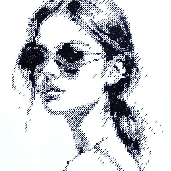 Summer's Watching - Original Hand-Drawn Minimalist Portrait on Artists Paper