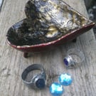 Paper mach heart shaped dish.