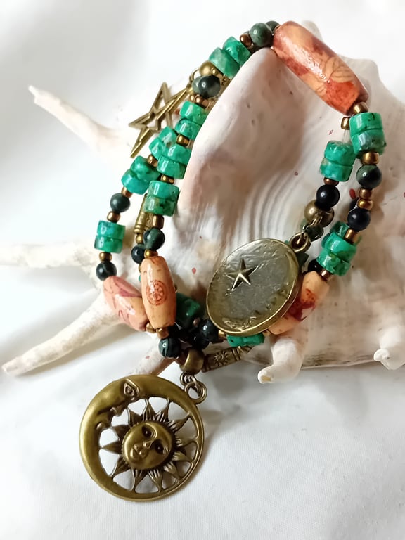 African Pine Turquoise Bracelet