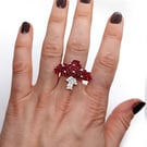 Red and white mushroom adjustable ring