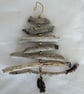 Driftwood Christmas Tree Decoration with Leaf Charm and Gold Beads. - Image 2