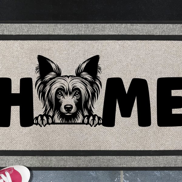 Chinese Crested Home Door Mat No.2 - All Weather Doormat - 45x70cm 