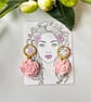 Handmade Summer Floral Polymer Clay Earrings - Pink