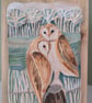 Ceramic art, barn owl art, unique artwork - Wildlife original art