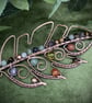 Antique copper and multi semi-precious stone brooche - Image 3