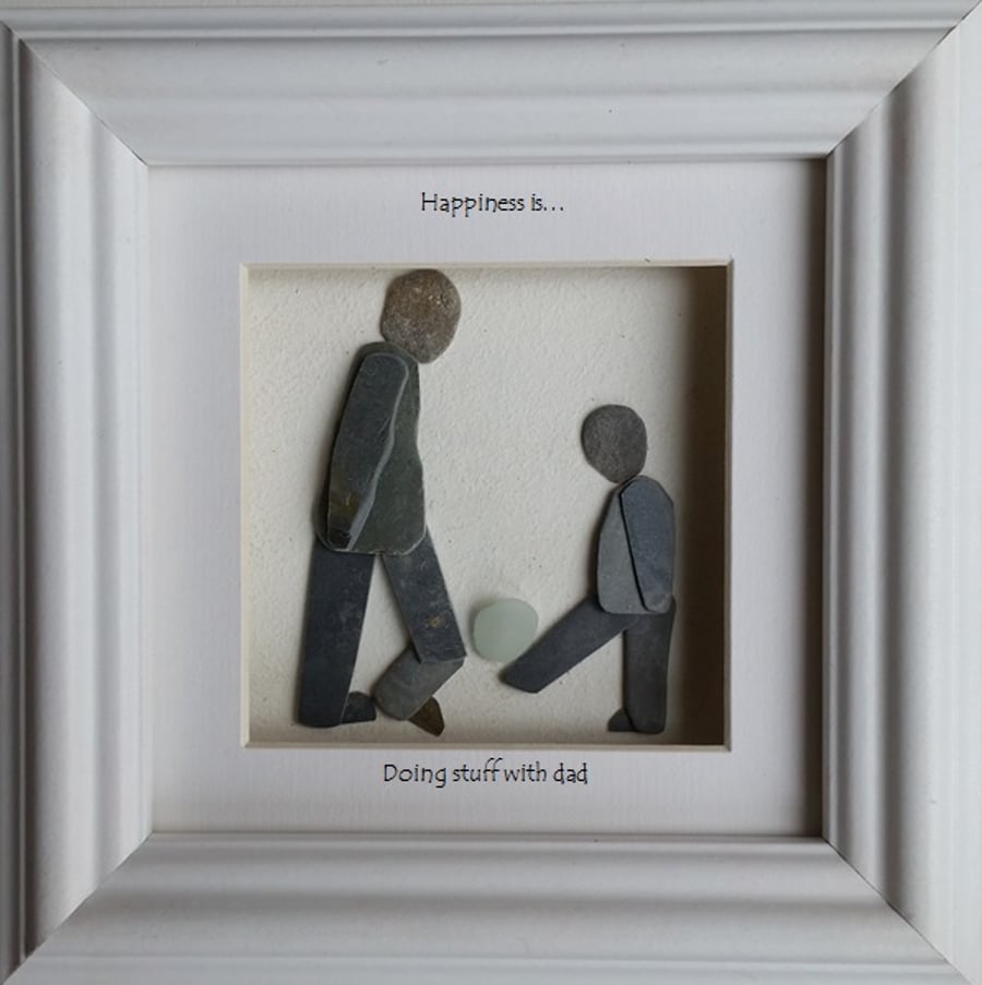 Football, Fathers Day Gift, Pebble Art Picture, Made in Cornwall