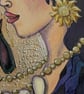 'Til Death - Original A4 Sapphic Dark Fantasy Celestial Skull Illusion Art - Image 4