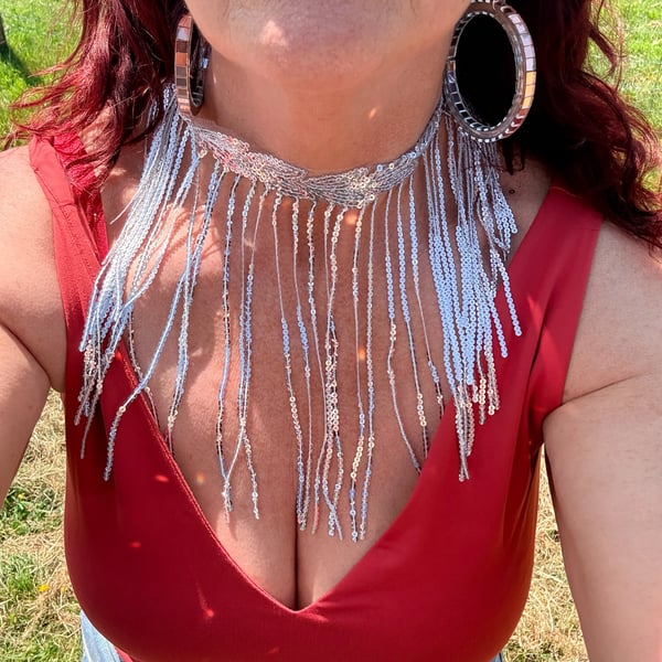 sequin tasstle chokers
