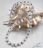 Designer White Crackle Quartz & Rhodolite Garnet Necklace  - Image 8