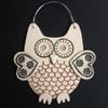 Cream Owl ceramic hanging decoration 