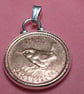 1946 80th Birthday Anniversary Farthing coin in a Silver Plated Pendant mount - Image 1