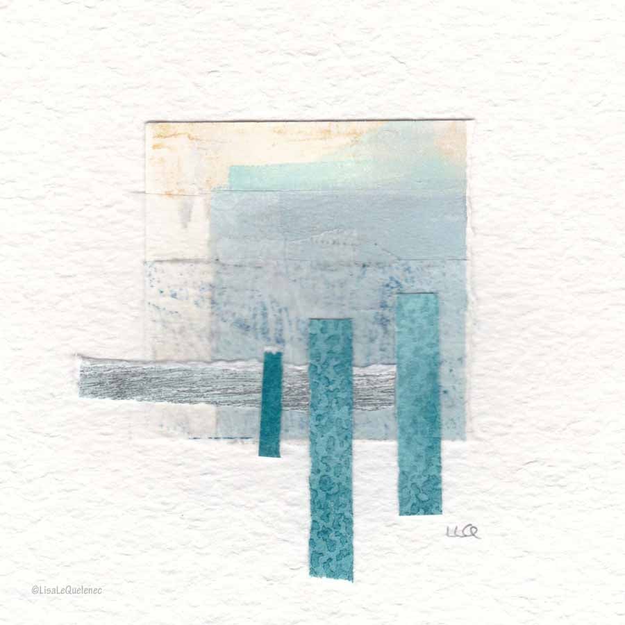 Coastal inspired original abstract minimalist paper collage no.26