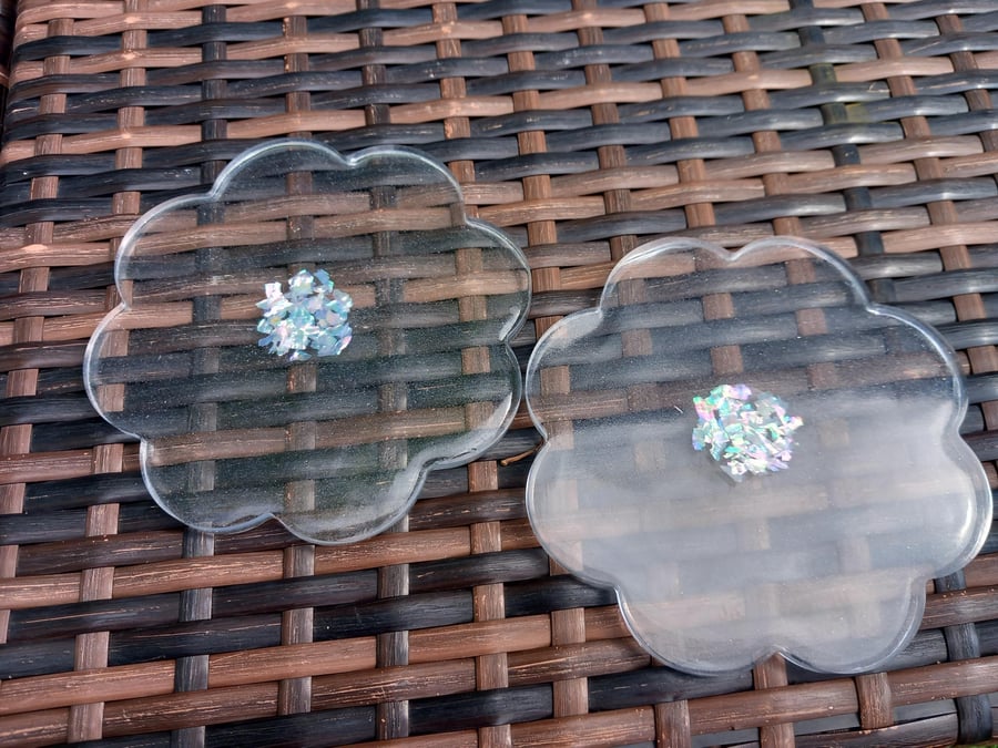 Coaster set of 2,Abalone shell coasters,Flower shaped drink mats,Home bar decor