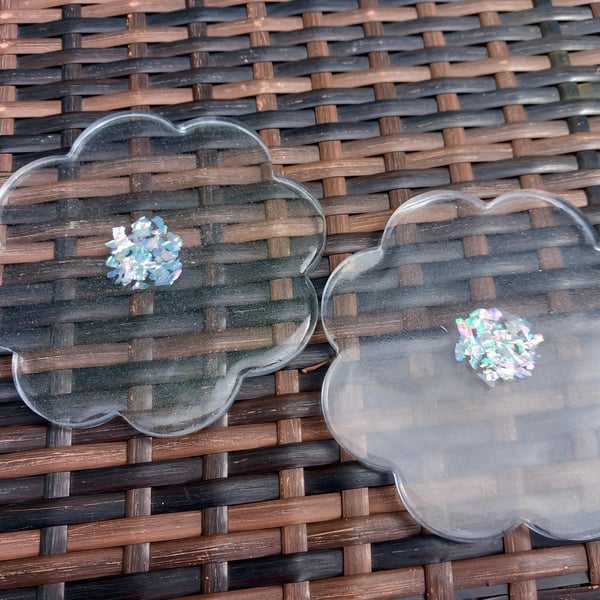 Coaster set of 2,Abalone shell coasters,Flower shaped drink mats,Home bar decor