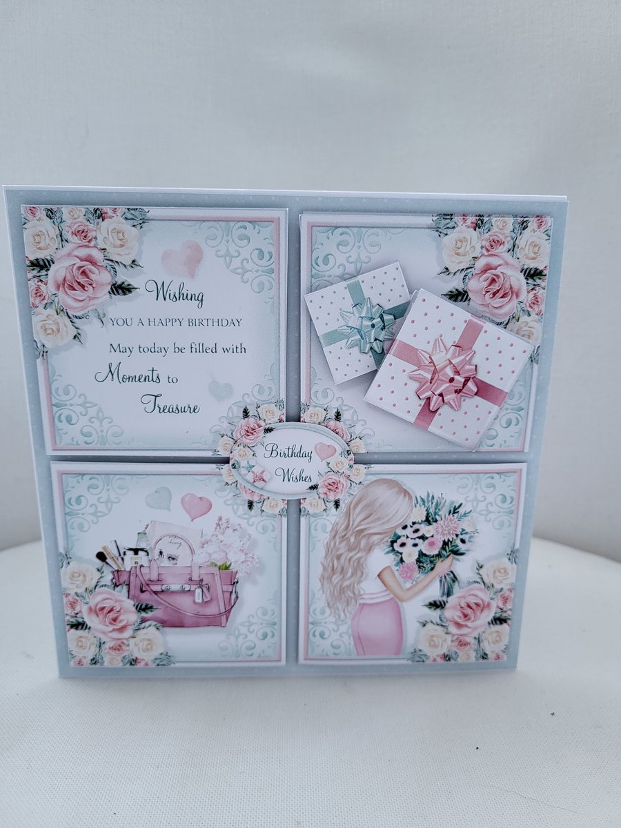 Handmade birthday card for lady. 