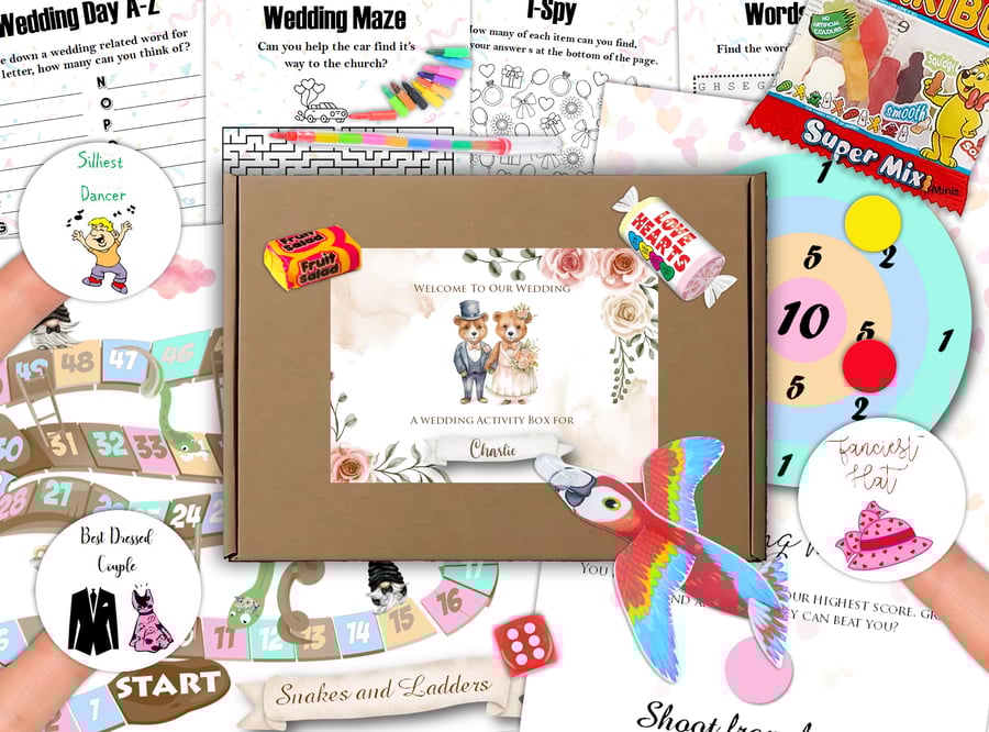 Wedding Activity Pack Book In A Box For Kids, Pack, Favour, WEB149