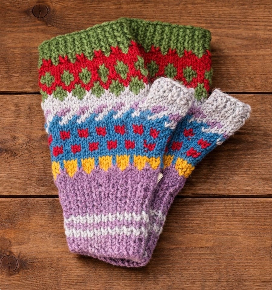Hand knitted fingerless gloves ( FFG2)