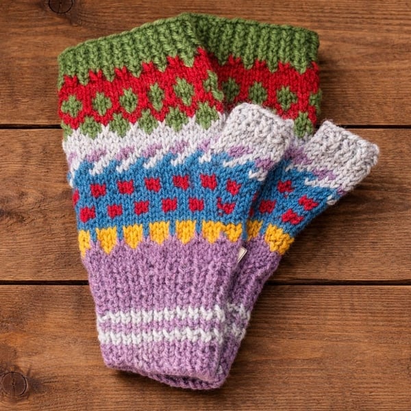 Hand knitted fingerless gloves ( FFG2)