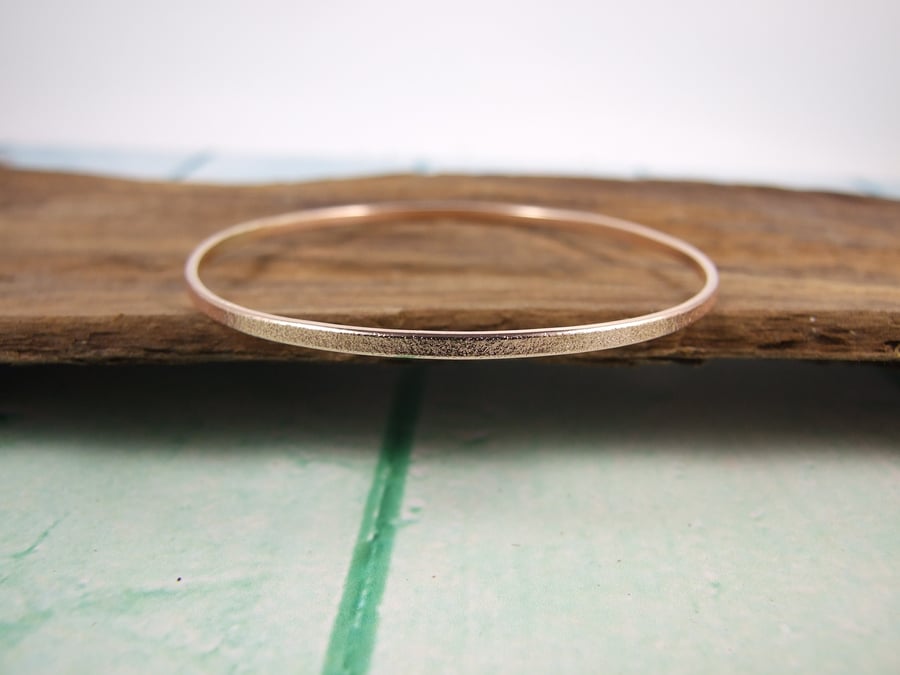 Rose Gold Filled Simple Frosted Bangle