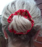 hair scrunchies, two Christmas scrunchies, hair ties, red & green scrunchies  - Image 2