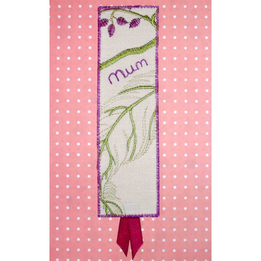 Bookmark for Mum Linen floral