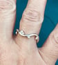 Silver Bubbles Ring, silver wave ring, stack ring, freeform ring, wave ring,  - Image 2