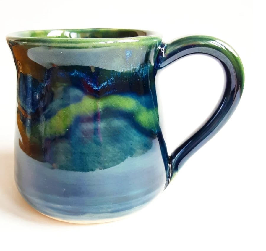 Blue Glazed Mug - Hand Thrown Stoneware Ceramic Mug 